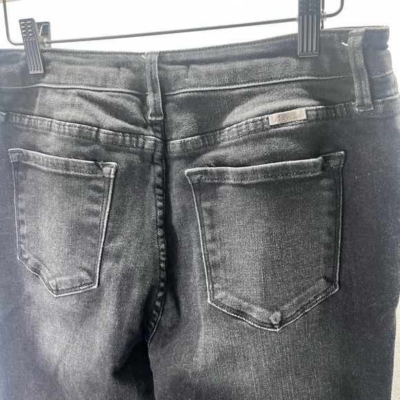 KanCan Frayed Bootcut Jeans Womens 29 Waist Stretch Black Denim Distressed 1897 - Picture 9 of 10